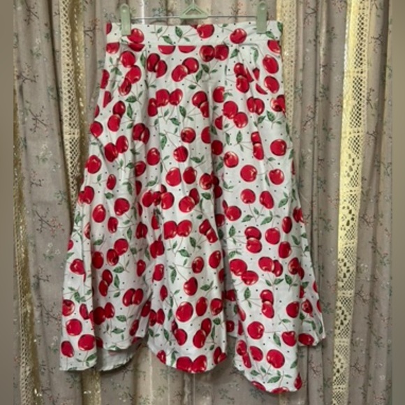 Stella Mae’s Cherry Print Retro A-Line Skirt NWT Size Small - Picture 1 of 5